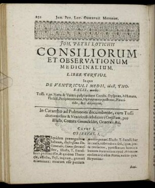 Liber Tertius. In quo De Ventriculi Medii, id est, Thoracis, morbis: [...]