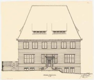 Einfamilienhaus mit Garten, Berlin (?): Aufriss Vorderansicht 1:50