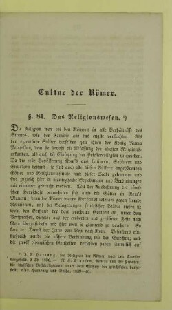 Cultur der Römer