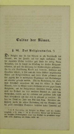 Cultur der Römer