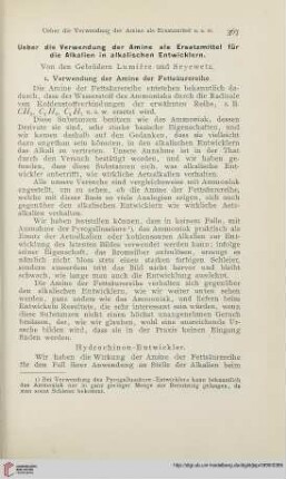 13: Ueber die Verwendung der Amine als Ersatzmittel für die Alkalien in alkalischen Entwicklern