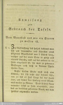 Anweisung zum Gebrauch der Tafeln