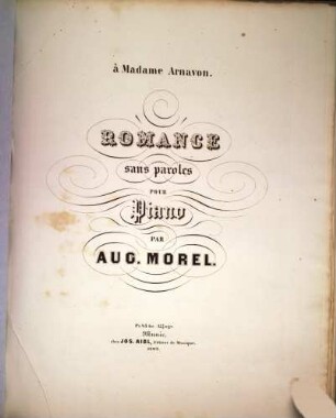 Romance sans paroles : pour piano