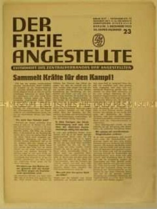 Mitteilungsblatt des Zentralverbandes der Angestellten u.a. zum Arbeitsrecht