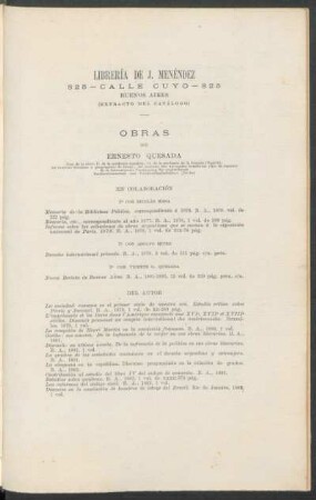 Obras de Ernesto Quesada