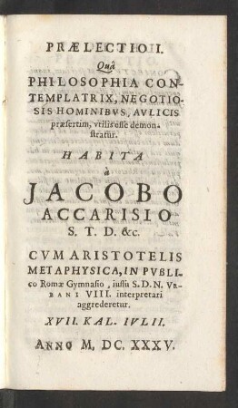 Praelectio I.