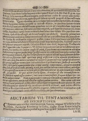 AUCTARIUM VII. TENTAMINIS.