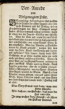Vor-Anrede zum Wolgeneigten Leser.