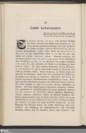 XI Letzte Lebensjahre