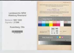 Entnazifizierung Otto Kusenberg, geb. 31.12.1903 (Telegr.Assistent)