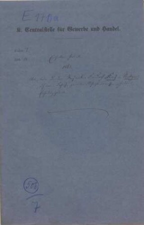 Patent des Mechanikers Friedrich Kuch in Stuttgart auf einen Faßuhr genannten Flüssigkeitsmesser
