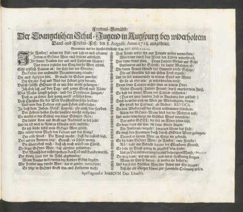 Friedens-Gemähld ... Anno 1718. ausgetheilet ...