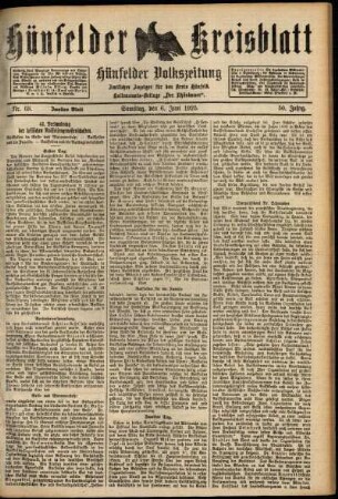 Zweite Ausgabe vom Samstag, den 06. Juni 1925.