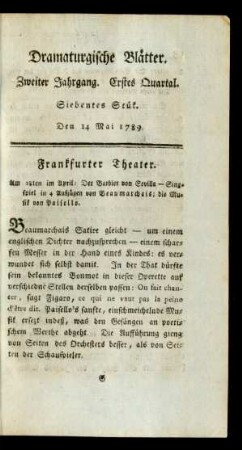 Siebentes Stük
