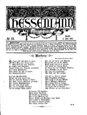 No. 13, 3. Juli 1891
