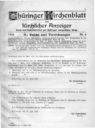 Nr. 6 : 15. Juli 1935