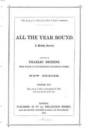 All the year round : a weekly journal. 14. 1875 = Apr. - Sept.