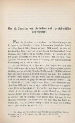 453-459 Der hl. Ignatius von Antiochien und "protestantische Wissenschaft"