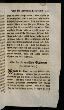 331-345, Von den rheumatischen Schmerzen (rheumatismus)