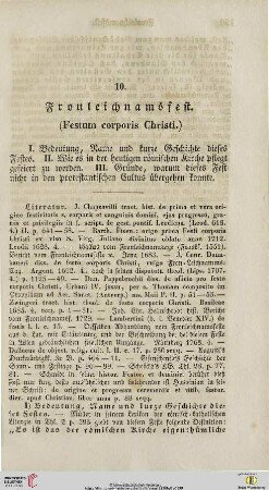 10. Fronleichnamsfest (Festum corporis Christi)