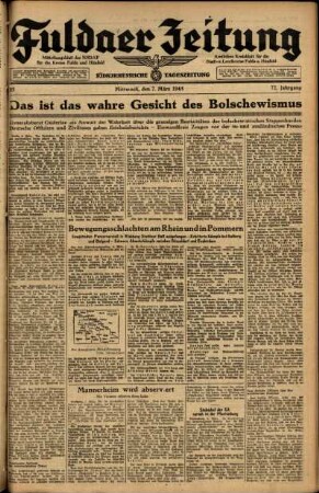 Ausgabe vom Mittwoch, den 07. März 1945.