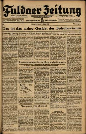 Ausgabe vom Mittwoch, den 07. März 1945.