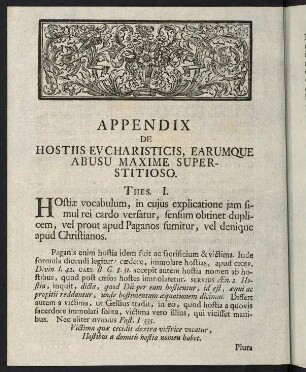 36-70, Appendix de Hostiis Eucharisticis, Earumque Abusu Maxime Superstitioso