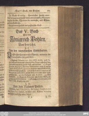 Das V. Buch Von dem Königreich Pohlen.