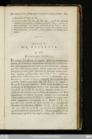 Caput V. De Ecclesia.