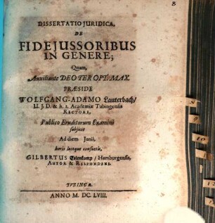 Dissertatio Iuridica, De Fideiussoribus In Genere
