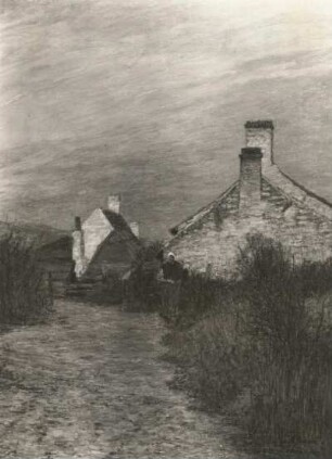 Baum, Paul : Flämische Bauernhäuser, Öl, 1891