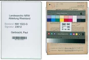 Entnazifizierung Paul Gerbracht , geb. 20.11.1900 (Werkmeister)