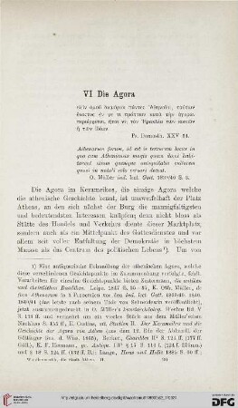 VI. Die Agora