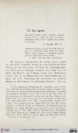 VI. Die Agora
