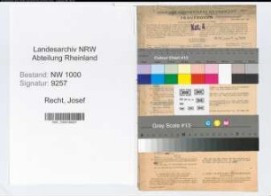 Entnazifizierung Josef Recht, geb. 28.01.1881 (Verw.Angest.)