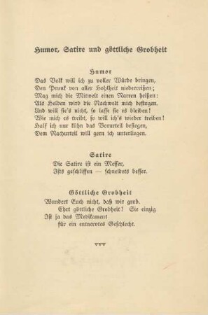 Humor, Satire und göttliche Grobheit