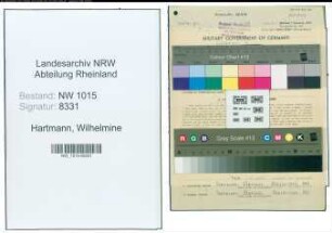 Entnazifizierung Wilhelmine Hartmann , geb. 14.12.1895 (Prokuristin)