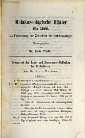Malakozoologische Blätter. 13, 13. 1866