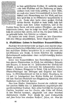 5. Mystisches Leben in deutschen Frauenklöstern.