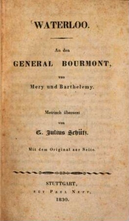Waterloo : Au Général Bourmont