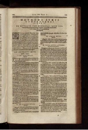 Liber VI. De retractu tam municipali quam conventionali, ex Commentariis Andreae Tiraquelli iurisconsulti de utroque retractu potissimum desumptus