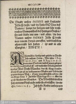 Leichenpredigt : Christliche Leich-Predigt. Textus. Außlegung. Vom Ersten. Vom Andern