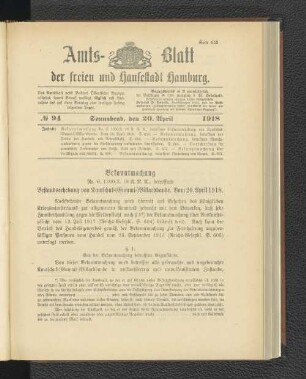 No. 94, 20. April 1918