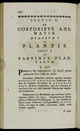 Membrum I. De Plantis