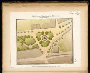 Gefallenendenkmal, Mühlhausen Monatskonkurrenz August 1878: Lageplan; Maßstabsleiste