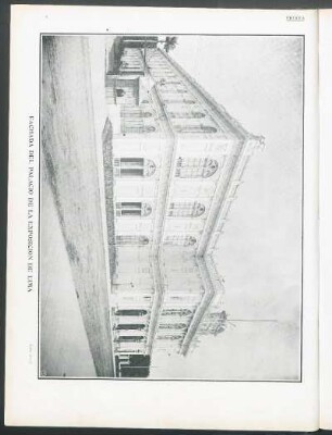 [Fotografía de] Fachada del Palacio de la Exposición de Lima