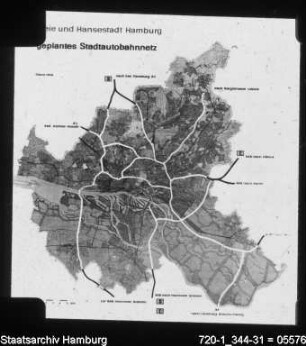 Geplantes Stadtautobahnnetz