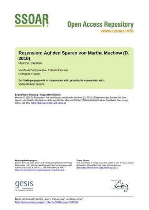 Rezension: Auf den Spuren von Martha Muchow (D, 2016)