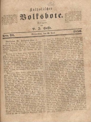 Katholischer Volksbote. 1850-1850
