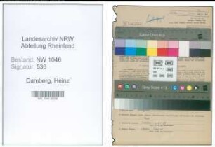 Entnazifizierung Heinz Damberg , geb. 26.07.1914 (Lehrer)